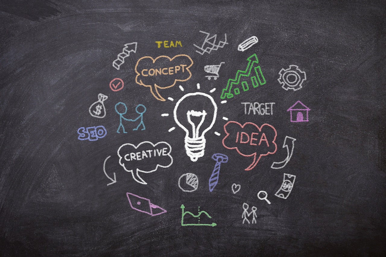 board, chalk, idea
